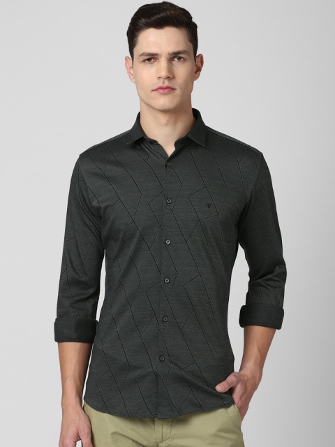 

Van Heusen Sport Men Grey Slim Fit Printed Pure Cotton Casual Shirt