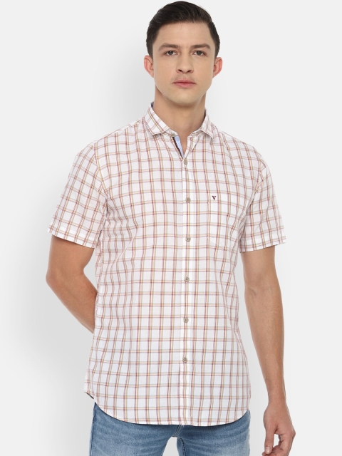 

Van Heusen Sport Men White Slim Fit Checked Casual Shirt