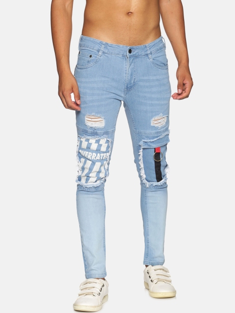 

IMPACKT Men Blue Tapered Fit Highly Distressed Light Fade Stretchable Jeans