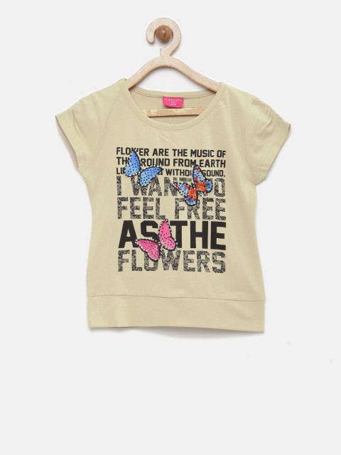 

Tiny Girl Beige Printed Top