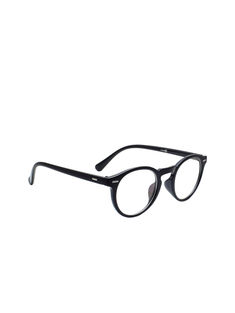 

Peter Jones Eyewear Unisex Black Full Rim Zero Power Anti Glare Round Frames