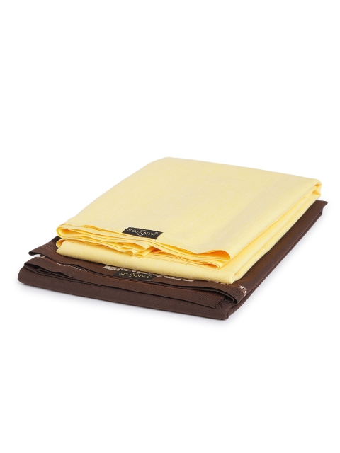 

SOJANYA Men Yellow & Brown Unstitched Shirt & Trouser Fabric