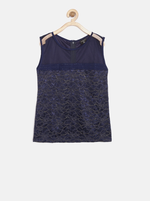 

Tiny Girl Navy Lace Top, Navy blue