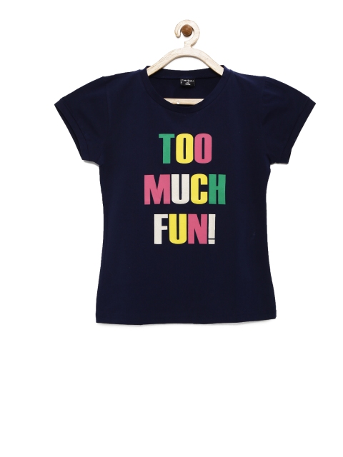 

Tiny Girl Navy Printed Regular Top, Navy blue