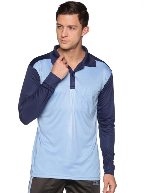 

HPS Sports Men Blue Colourblocked Polo Collar T-shirt