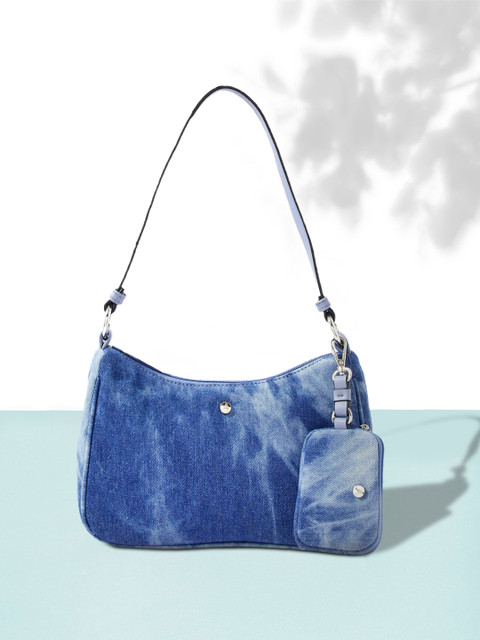 

Accessorize Blue Half Moon Satchel with Tasselled