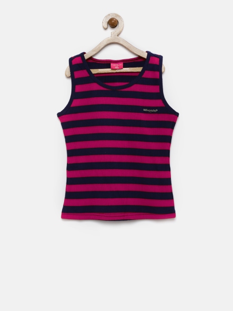 

Tiny Girl Navy & Pink Striped Tank Top, Navy blue