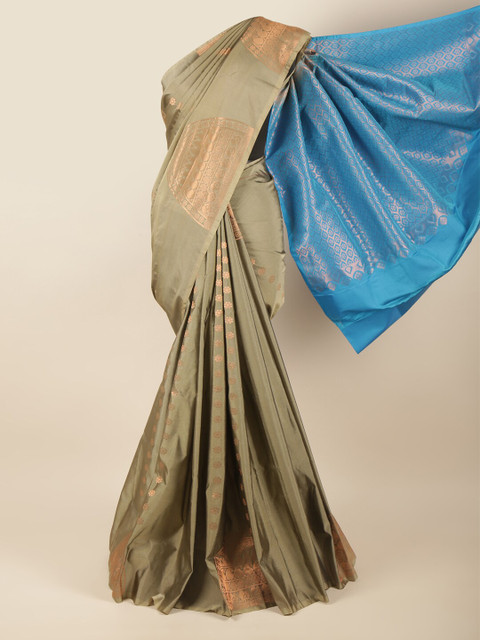 

Pothys Green & Blue Woven Design Zari Art Silk Saree