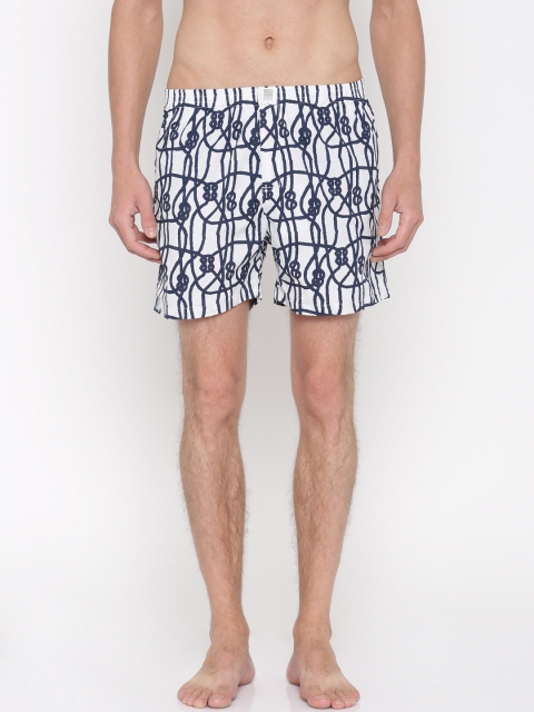 

SPYKAR White & Blue Printed Pure Cotton Boxers MBX-052-02AF