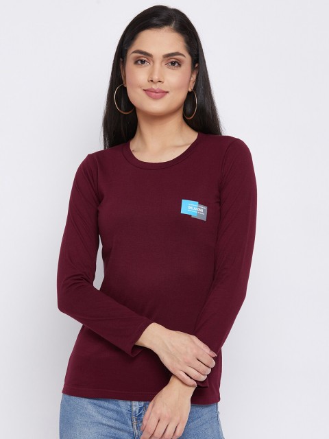 

THE MILLION CLUB Women Maroon T-shirt