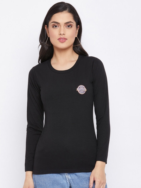 

THE MILLION CLUB Women Black T-shirt