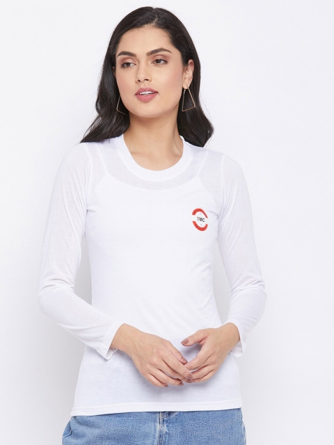 

THE MILLION CLUB Women White T-shirt