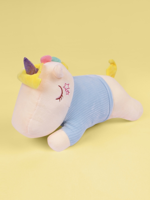

DukieKooky Kids Blue & Beige Sleeping Unicorn Soft Toy