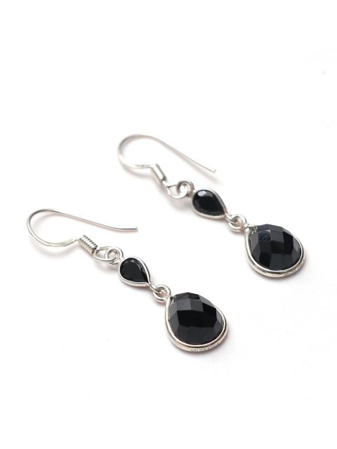 

HIFLYER JEWELS Black Teardrop Shaped Drop Earrings