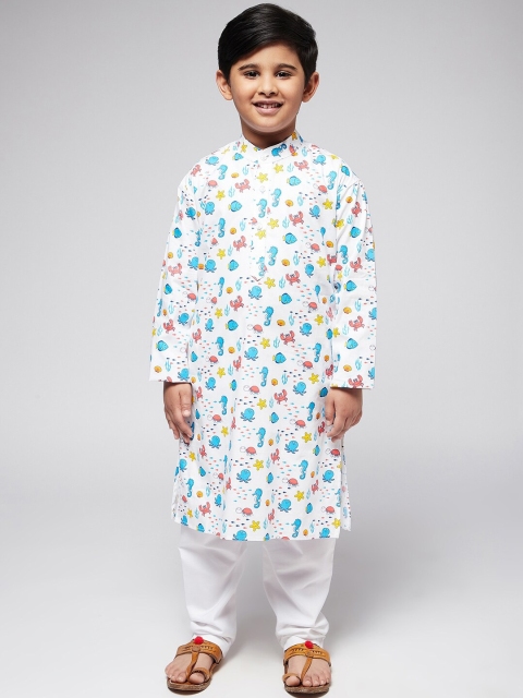 

SOJANYA Boys Multicoloured Printed Pure Cotton Kurta with Pyjamas, Multi