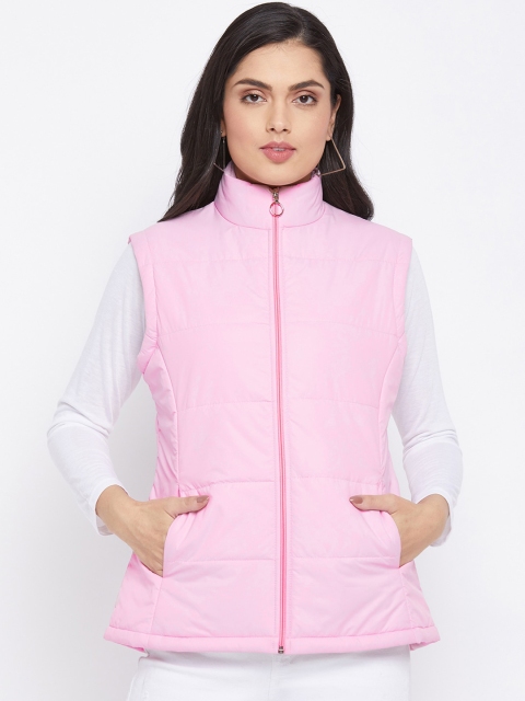 

THE MILLION CLUB Women Pink Striped Insulator Padded Jacket