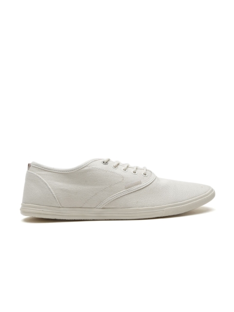 

Jack & Jones Men Off-White Solid Sneakers