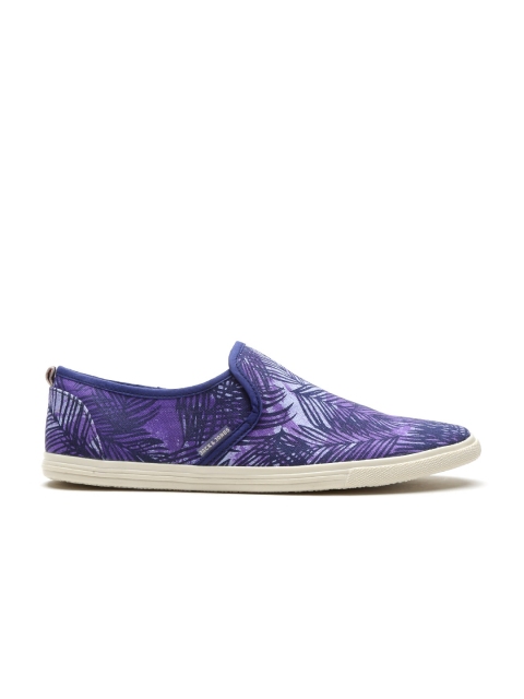 

Jack & Jones Men Purple Printed Slip-Ons