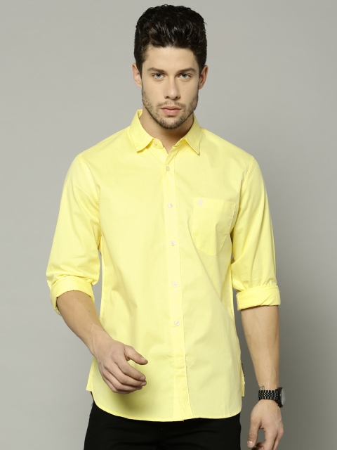 

French Connection Men Yellow Slim Fit Solid Casual Shirt