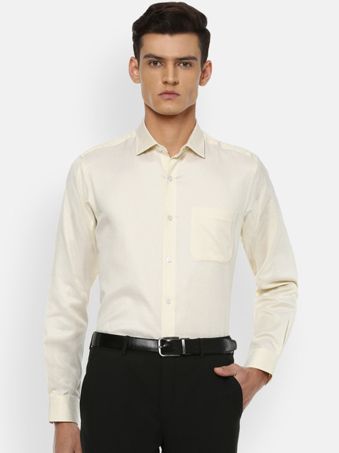 

Louis Philippe Men Cream-Coloured Slim Fit Formal Shirt