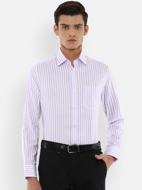 

Louis Philippe Men Purple Striped Formal Shirt