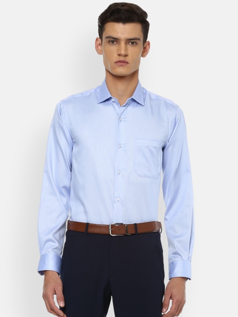

Louis Philippe Permapress Men Blue Cotton Formal Shirt