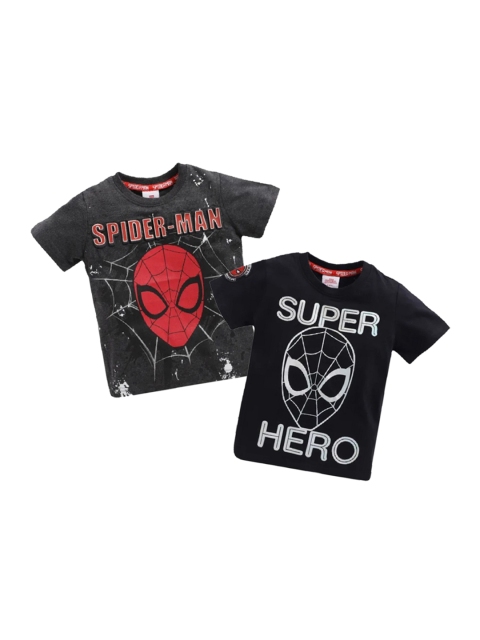 

Marvel Boys Black & Charcoal Grey 2 Spider-Man Printed T-shirt