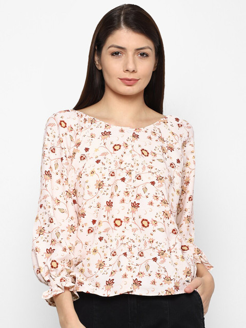 

Allen Solly Woman Cream-Coloured Floral Print Top