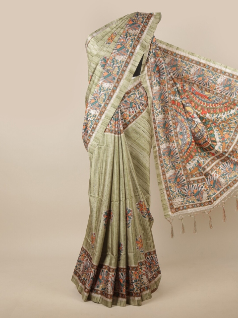 

Pothys Green Floral Printed Cotton Blend Saree