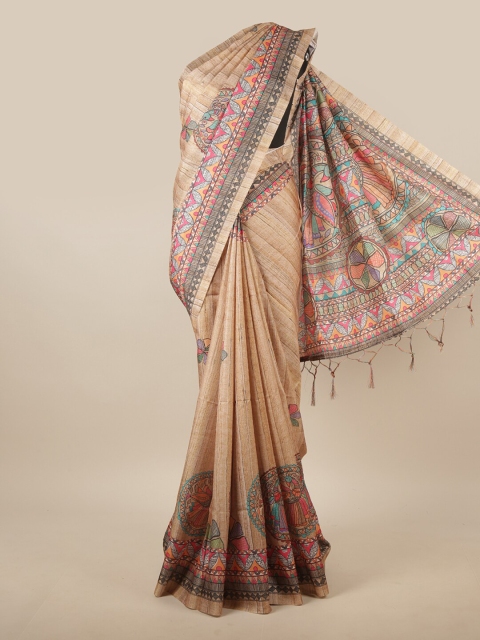 

Pothys Brown & Pink Ethnic Motifs Printed Saree
