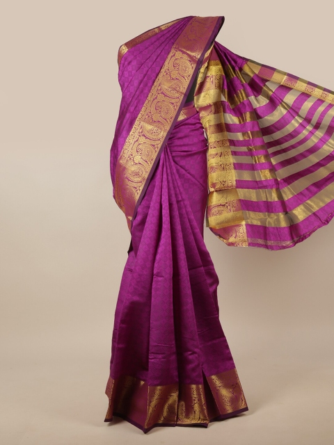 

Pothys Violet Woven Design Jute Silk Saree