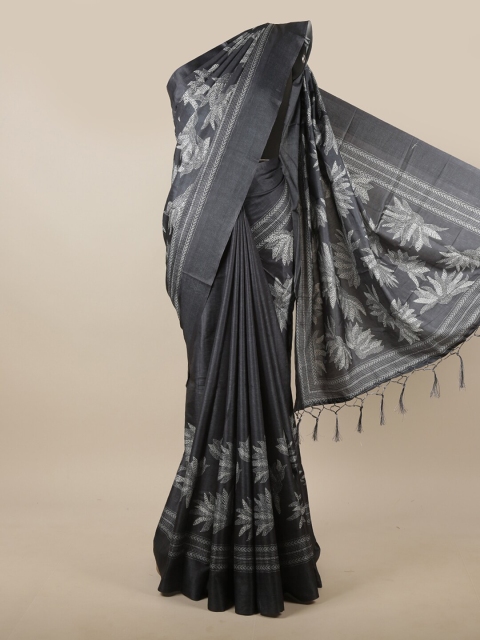 

Pothys Grey & White Ethnic Motifs Jute Silk Saree