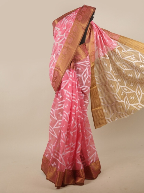 

Pothys Pink Woven Design Cotton Blend Saree