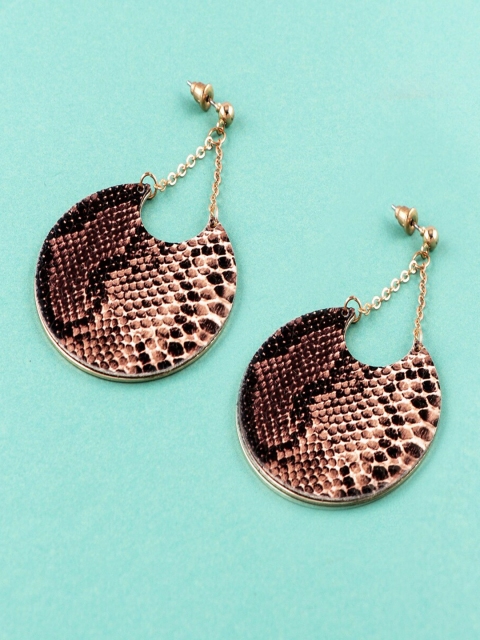 

Jewelz Gold-Toned & Black Contemporary Drop Earrings