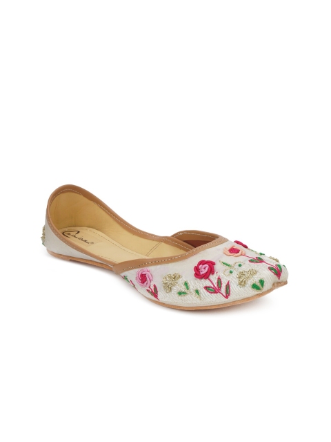 

The Desi Dulhan Women White Party Ballerinas Flats