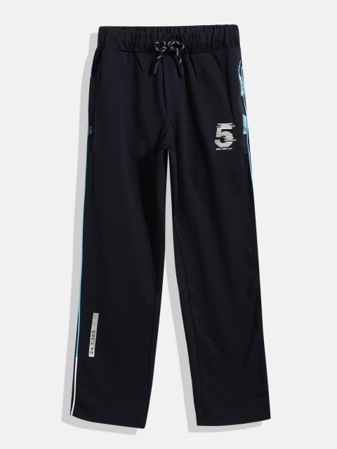 

Monte Carlo Boys Navy Blue Solid Cotton Track Pants