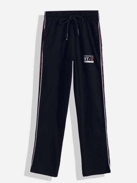 

Monte Carlo Boys Navy Blue Solid Cotton Track Pants