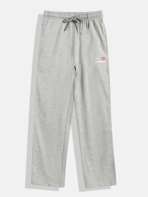 

Monte Carlo Boys Grey Melange Solid Cotton Track Pants