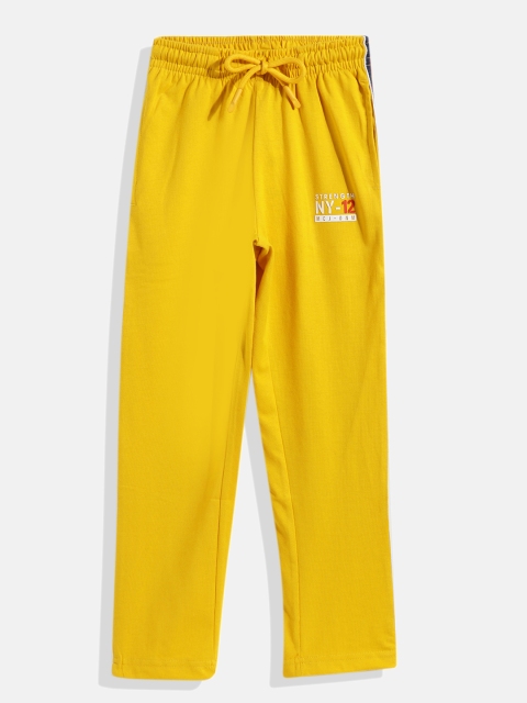 

Monte Carlo Boys Mustard Yellow Solid Cotton Track Pants
