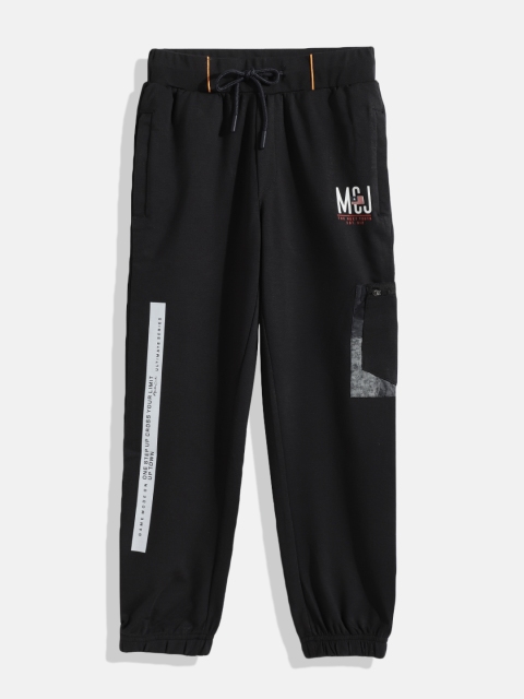 

Monte Carlo Boys Black Solid Cotton Joggers