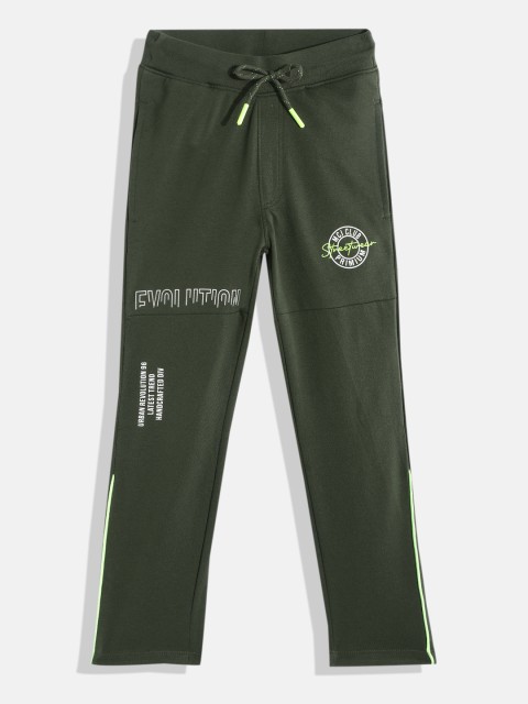 

Monte Carlo Boys Olive Green Solid Track Pants