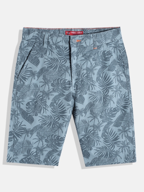 

Monte Carlo Boys Blue Tropical Printed Cotton Shorts
