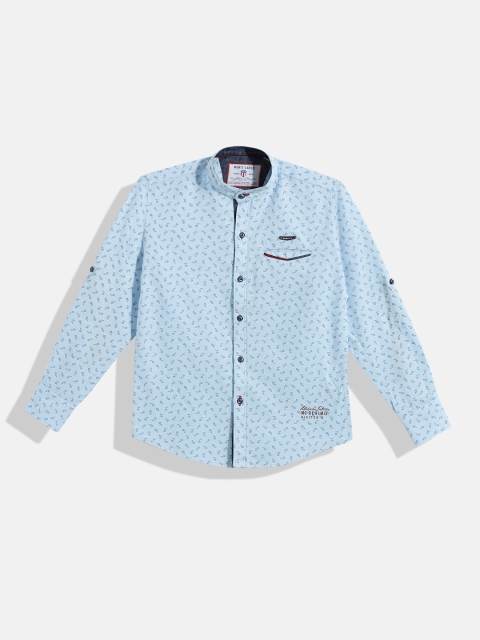 

Monte Carlo Boys Blue Floral Ditsy Print Cotton Casual Shirt
