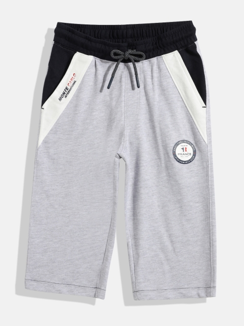 

Monte Carlo Boys Grey Melange Solid Three-Fourth Cotton Regular Shorts