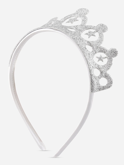 

Toniq Kids Girls Silver-Toned Crown Princess Embellished Hairband