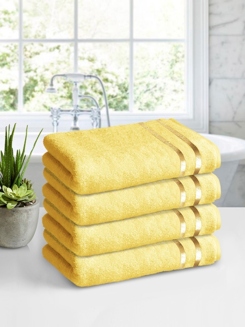 

Story@home Yellow Set of 4 Super Absorbent Cotton 450GSM Bath Towel
