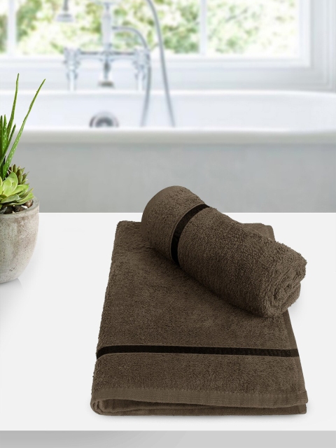 

Story@home Brown Set of 2 Solid 450 GSM Hand Towel