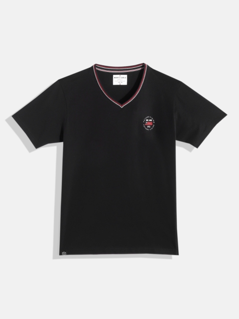 

Monte Carlo Boys Black Solid V-Neck T-shirt