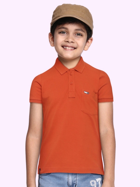 

Monte Carlo Boys Rust Orange Polo Collar Pure Cotton T-shirt