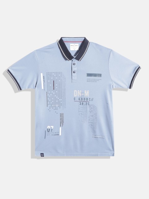 

Monte Carlo Boys Blue & White Pure Cotton Typography Print Polo Collar T-shirt